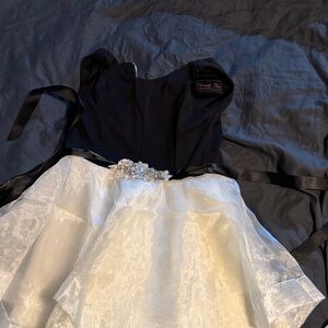 Chic Black and White Kids Formal Dress